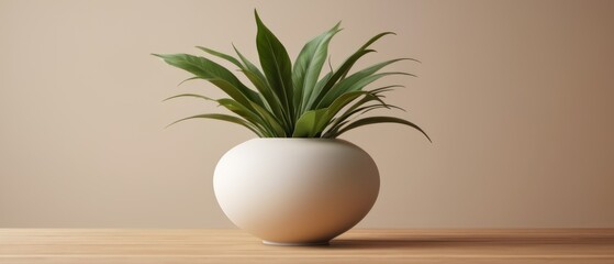 	
ceramic vase with plant minimalist look and modern design	
