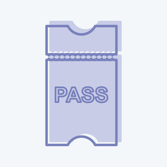 Icon Passes - Two Tone Style - Simple illustration,Editable stroke