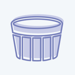 Icon Creme Brulee - Two Tone Style - Simple illustration,Editable stroke