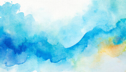 水彩画　青色　絵の具　水　波　背景素材　generative ai