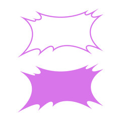 紫の爆弾吹き出しセット