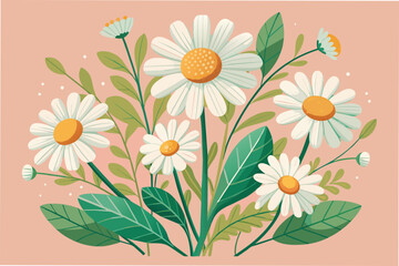 background with flowers and leaves