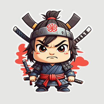 Cute Samurai Cartoon very cool