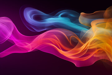 Vibrant Colors Swirling in Abstract Motion on a Dark Background. AI Generated