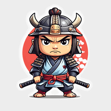 Cute Samurai Cartoon very cool