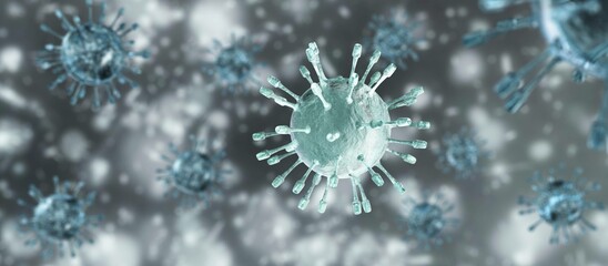 virus close-up, bacteria, 3d rendering