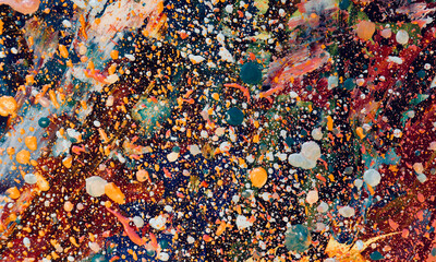 Colorful abstract background wallpaper. Modern motif visual art. Mixtures of oil paint. Trendy hand painting canvas. Wall decor and Wall art prints Idea. 3D Texture. Art object	