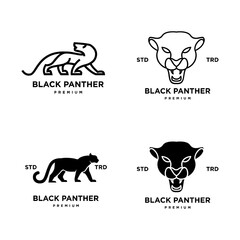 Big black panther, illustration, logo on white background. © Alpha Vector