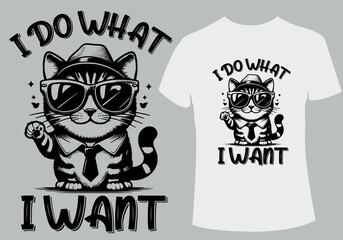 Funny Cat custom unique T shirt Design