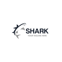 Shark  Logo isolated on white background. Design shark for logo, Simple and clean flat design of the shark logo template. Suitable for your design need, logo, illustration, animation.
