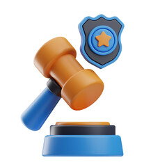Object Crime Investigation Judge 3D Illustration