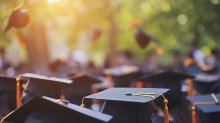 picture of university graduates wearing graduation caps during commencement