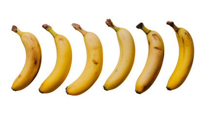 Yellow bananas, isolated on transparent background, Generative AI