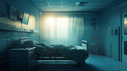 Inside the hospital with beds