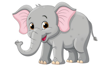 Fototapeta premium Illustration of cute elephant in vector style isolated on a transparent background
