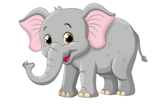 Illustration of cute elephant in vector style isolated on a transparent background