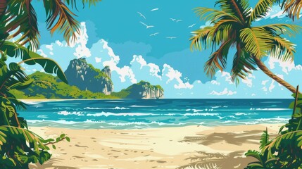 Summer beach background materials