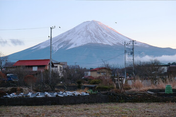 Beautiful Mount Fuji View from Lake Kawaguchi, Japan.