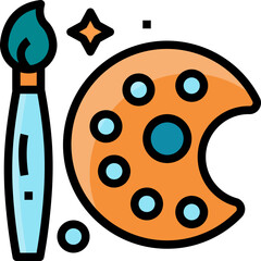 Obraz premium Painting. Filled outline icon design