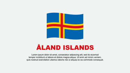 Aland Islands Flag Abstract Background Design Template. Aland Islands Independence Day Banner Social Media Vector Illustration. Aland Islands Background