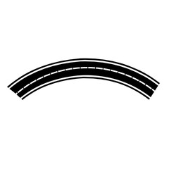 Winding Highway Road From Top Border 