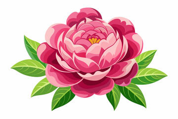 Peonies drowning in white background vector arts illustration 