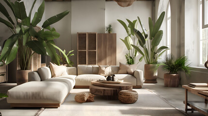 Elegant Modern Living Room With Natural light