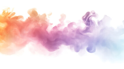 Fototapeta na wymiar Colorful Abstract Smoke Clouds Drifting on White Background