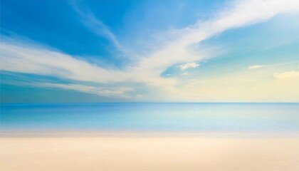 Obraz premium 夏 海 波 砂浜 空 旅行 レジャー コピースペース 背景 壁紙