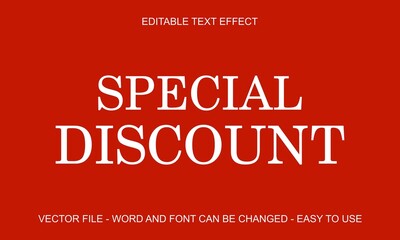 Special discount sale editable text effect