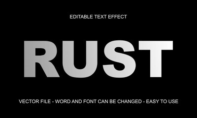  Editable text effect silver steel mock up