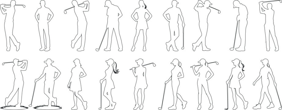 Golfer swing  sketch