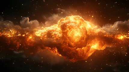 Foto op Canvas Fire realistic effect explosion © Anditya