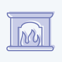 Icon Fireplace. suitable for House symbol. two tone style. simple design editable. design template vector. simple illustration