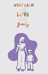 vector illustration of family day, where each family has its own activities, for example gathering in the same family room, holidays, sports with the family.