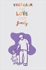 vector illustration of family day, where each family has its own activities, for example gathering in the same family room, holidays, sports with the family.