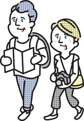 外国人観光客のイラスト_カップル