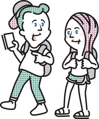 外国人観光客のイラスト_カップル
