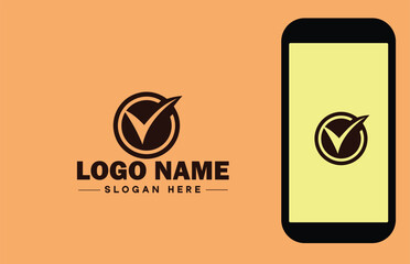 Checkmark logo icon vector art graphics for business brand app icon check mark right symbol tick ok correct logo template