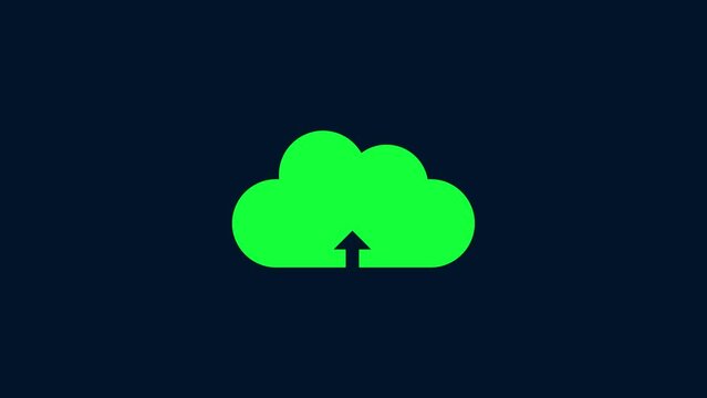 Cloud download icon, Animated icon on transparent background