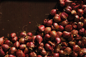 onions on a table