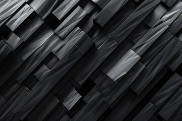 Abstract black background with shapes, waves and textured sheets - obrazy, fototapety, plakaty