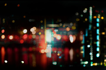 blur city light bokeh abstract background