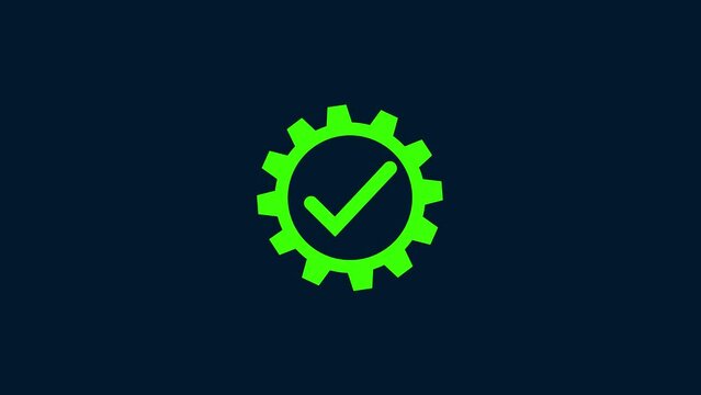 Gear with checkmark icon design