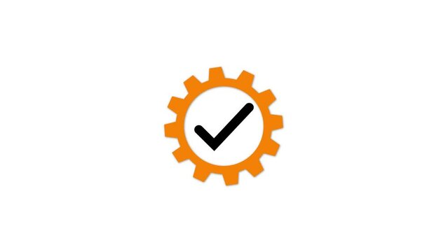 Gear with checkmark icon design