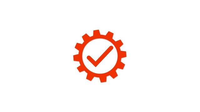 Gear with checkmark icon design