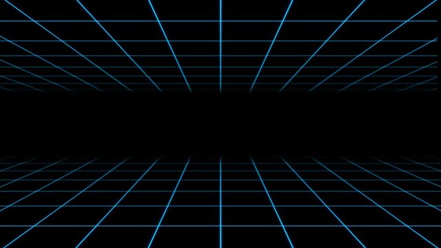 grid motion background,Simple grid background with copyspace. 3D perspective with moving camera.