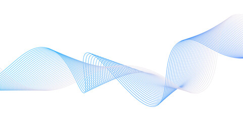 Modern abstract glowing wave background. colorful wave gradient lines on white background.Futuristic ribbons. Wave of multi-colored lines, blue gradient. Brochure, booklet,