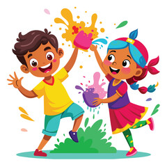Vibrant Hues of Joy: A Colorful Dance in the Holi Celebration
