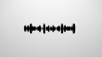 Animation of a black audio visualizer on a white background 3D